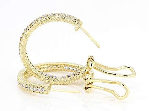 Judith Ripka Cubic Zirconia 14k Gold Clad Haute Collection Earrings 1.66ctw