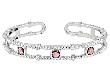 Picture of Judith Ripka Rose Bella Luce® Diamond Simulant Rhodium Over Sterling Silver Phoenix Cuff Bracelet