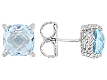 Picture of Judith Ripka Sky Blue Topaz Rhodium Over Sterling Silver Amelia Stud Earrings