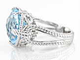 Judith Ripka Sky Blue Topaz Rhodium Over Sterling Silver Solitaire Amelia Ring