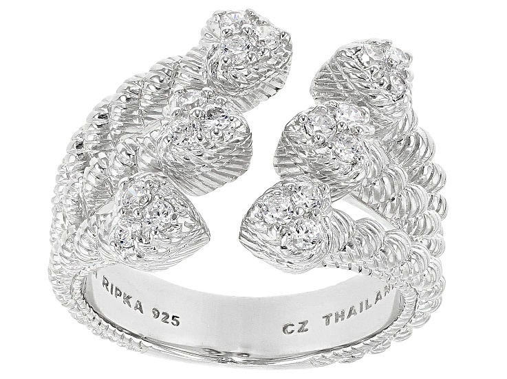 Judith Ripka Cubic Zirconia Rhodium Over Sterling Silver