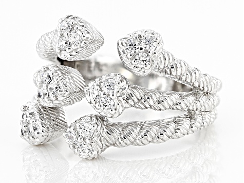 1/10 CT. T.W. Multi-Diamond Double Frame Heart Stud Earrings