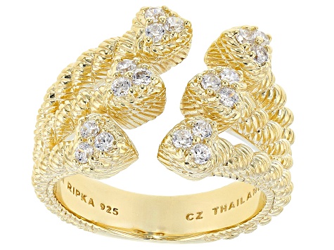 Judith Ripka Cubic Zirconia 14k Gold Clad Verona Heart Ring