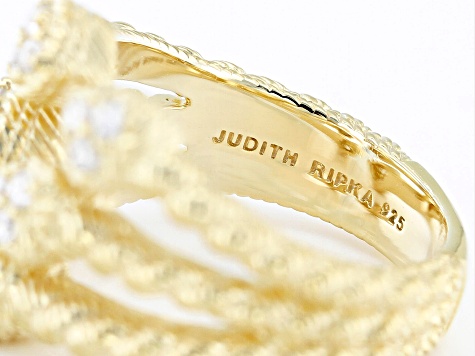 Judith Ripka Cubic Zirconia 14k Gold Clad Verona Heart Ring
