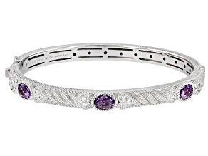 Judith Ripka Amethyst and Bella Luce® Diamond Simulant Rhodium Over Silver Romance Bracelet
