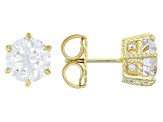 Judith Ripka Cubic Zirconia 14k Gold Clad Haute Collection Stud Earrings