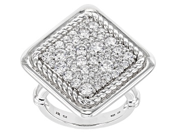 Picture of Judith Ripka Cubic Zirconia Rhodium Over Sterling Silver Pave Cosmic Ring 2.76ctw