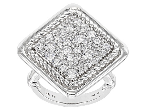 Judith Ripka Cubic Zirconia Rhodium Over Sterling Silver Pave Cosmic Ring 2.76ctw