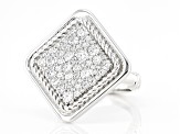 Judith Ripka Cubic Zirconia Rhodium Over Sterling Silver Pave Cosmic Ring 2.76ctw