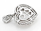 Judith Ripka White Rock Crystal and Cubic Zirconia Rhodium Over Silver Amour Heart Pendant