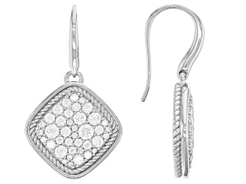 Picture of Judith Ripka Cubic Zirconia Rhodium Over Sterling Silver Pave Cosmic Earrings 3.06ctw