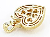 Judith Ripka Cubic Zirconia 14k Gold Clad Romance Heart Enhancer