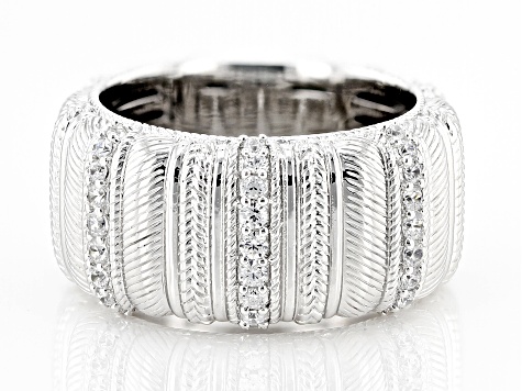 Judith Ripka Cubic Zirconia Rhodium Over Sterling Silver Haute Collection Ring