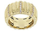 Judith Ripka Cubic Zirconia 14k Gold Clad Haute Collection Ring