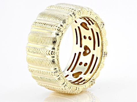 Judith Ripka Cubic Zirconia 14k Gold Clad Haute Collection Ring 