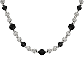 Picture of Judith Ripka Black Agate & Cubic Zirconia Accents Rhodium Over Silver Verona Bead Necklace 0.15ctw