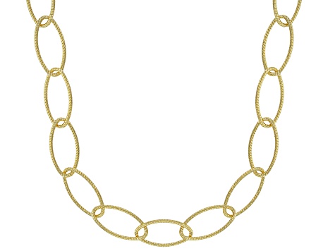 Judith Ripka White Cubic Zirconia Accents 14k Gold Clad 72" Verona Link Necklace