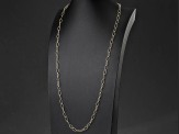 Judith Ripka White Cubic Zirconia Accents 14k Gold Clad 72" Verona Link Necklace