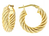 Judith Ripka 14k Gold Clad 3/4" South Hampton Texture Verona Hoop Earrings