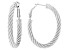 Judith Ripka Rhodium Over Sterling Silver 1-1/2" Oval South Hampton Texture Hoop Verona Earrings