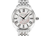 Judith Ripka Silvertone Stainless Steel Luella Watch With Mother-of-Pearl Dial