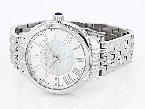 Judith Ripka Silvertone Stainless Steel Luella Watch With Mother-of-Pearl Dial