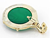 Judith Ripka Green Chalcedony Doublet & Cubic Zirconia 14k Gold Clad Eclipse Enhancer 1.70ctw