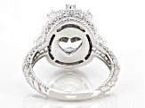 Judith Ripka Cubic Zirconia Rhodium Over Sterling Silver Oval Toujours Ring 6.99ctw