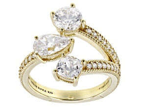 Judith Ripka Bella Luce® Diamond Simulant Haute Triple Sparkler 14k Gold Clad Ring