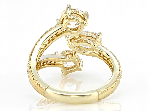 Judith Ripka Haute Collection Bella Luce® Diamond Simulant Triple Sparkler 14k Gold Clad Ring