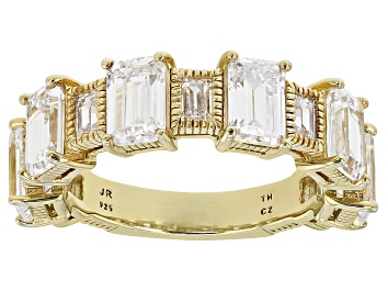 Picture of Judith Ripka Cubic Zirconia 14k Gold Clad Toujours Band Ring 6.94ctw