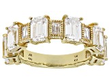 Judith Ripka Cubic Zirconia 14k Gold Clad Toujours Band Ring 6.94ctw