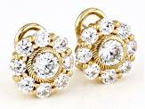 Judith Ripka Haute Collection Cubic Zirconia 14k Gold Clad Flower Stud Earrings 4.35ctw