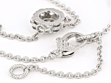 Judith Ripka Cubic Zirconia Haute Collection Rhodium Over Sterling Silver Flower Necklace 2.24ctw