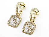 Judith Ripka Rock Crystal Quartz with Pave Cubic Zirconia 14k Gold Clad Amour Earrings 4.48ctw