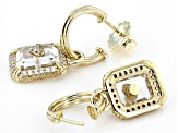 Judith Ripka Rock Crystal Quartz with Pave Cubic Zirconia 14k Gold Clad Amour Earrings 4.48ctw