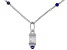 Judith Ripka Lab Blue Sapphire & Cubic Zirconia Rhodium Over Silver Necklace 2.60ctw