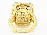 Judith Ripka Champagne Quartz and Cubic Zirconia 14k Gold Clad Monaco ...