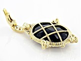 Judith Ripka Black Onyx and White Cubic Zirconia 14k Gold Clad Arielle Cage Enhancer 0.73ctw