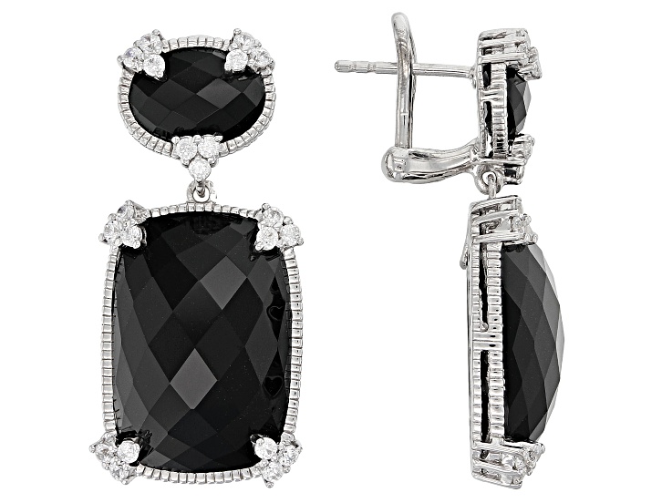 R  JEWEL＊です。 Judith Ripka Black Onyx & Cubic Zirconia Rhodium Over
