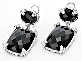 Judith Ripka Black Onyx & Cubic Zirconia Rhodium Over Sterling Silver Monaco Earrings 1.50ctw