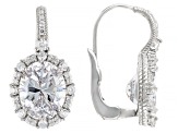 Judith Ripka Cubic Zirconia Rhodium Over Sterling Silver Haute Collection Drop Earrings 9.26ctw