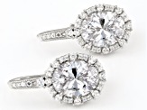 Judith Ripka Cubic Zirconia Rhodium Over Sterling Silver Haute Collection Drop Earrings 9.26ctw