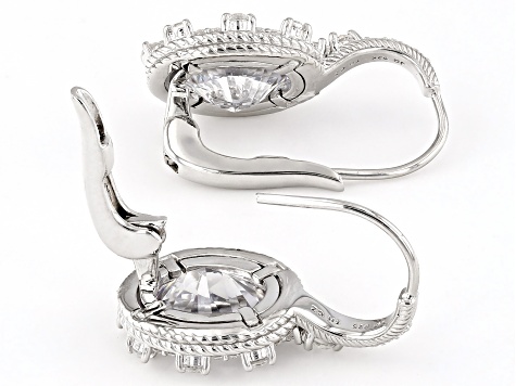 Judith Ripka Cubic Zirconia Rhodium Over Sterling Silver Haute Collection Drop Earrings 9.26ctw