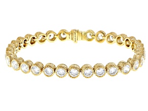 Judith Ripka 14k Gold Clad Round Bella Luce® Haute Collection Tennis Bracelet