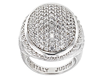 Picture of Judith Ripka Rhodium Over Sterling Silver Pave 1.90ctw Bella Luce® Diamond Simulant Oval Verona Ring