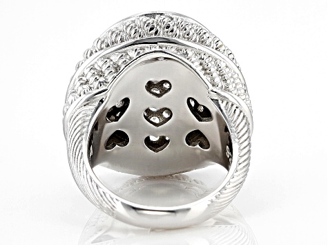 1.90ctw Oval Bella Luce® Diamond Simulant Rhodium Over Silver Pave Verona Ring