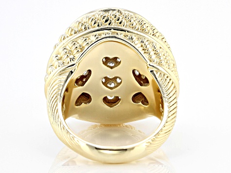 Judith Ripka Cubic Zirconia 14k Gold Oval Pave Verona Ring 1.90ctw