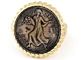 Judith Ripka 14k Gold Clad Verona Coin Ring