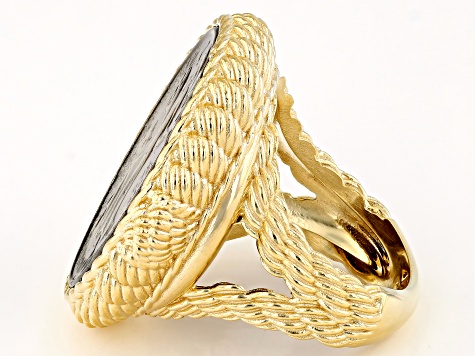 Judith Ripka 14k Gold Clad Verona Coin Ring